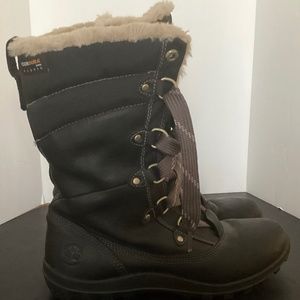 Womens Timberland Mt Hope Boots Size 8.5 Leather Fur Cordura Waterproof 8709R